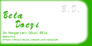 bela doczi business card